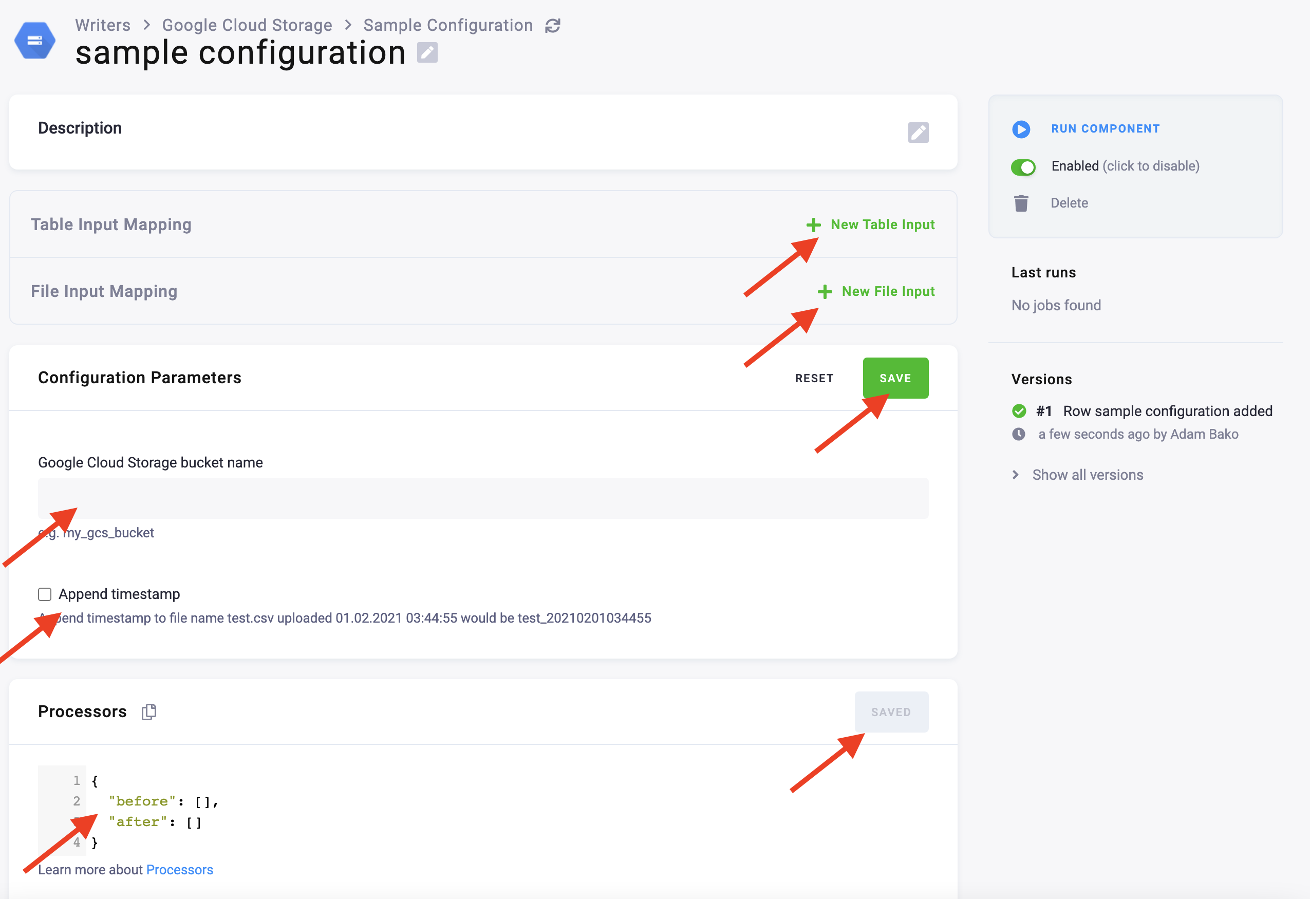 Screenshot - Row configuration